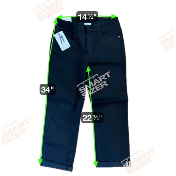Santana Jeans Capri Wm Size 10 Mid Rise Straight Leg Black Pants Tummy Control - Picture 9 of 9